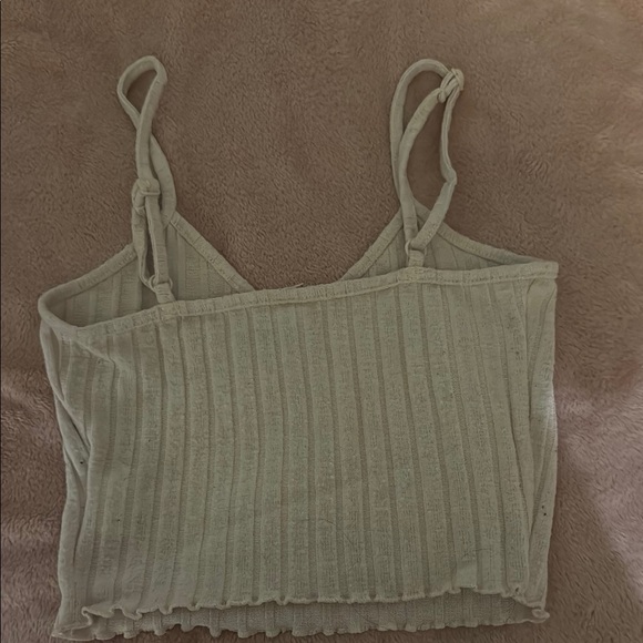 Women's Beige Ribbed Tank Top - Picture 2 of 2
